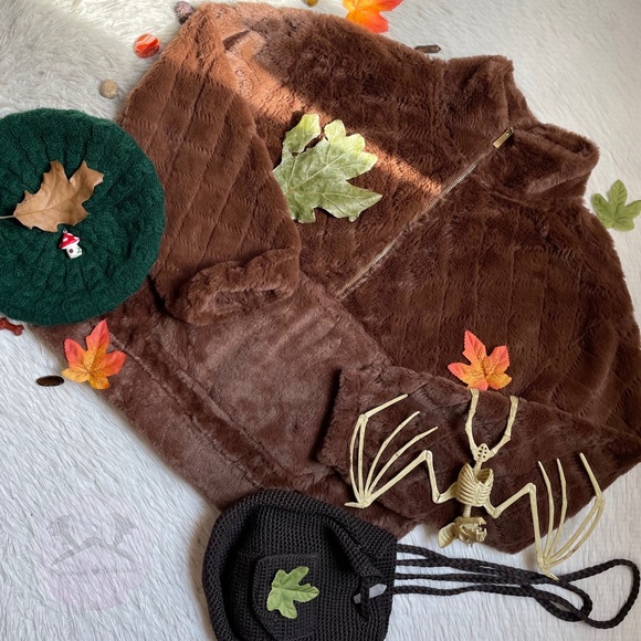 No boundaries brown autumnal quilted pullover sweater - Picture 3 of 13